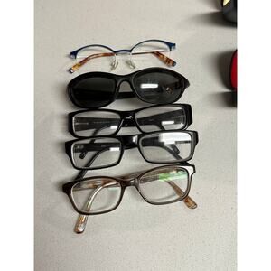 Bundle of prescription glasses, Chelsea Morgan, Tempo, converses, LL bean